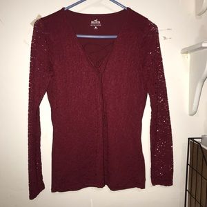 Red Lace Hollister Top